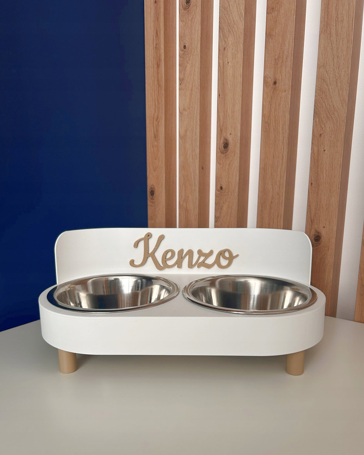 Buffet / Double Dog / Cat Bowl with Name on Feet - STYLISH Manufacturer code Bufet na stopkach / podwójna miska dla psa M