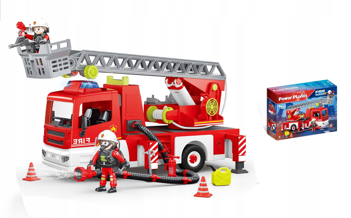 Builder Set – Fire Truck with Ladder + Figurines