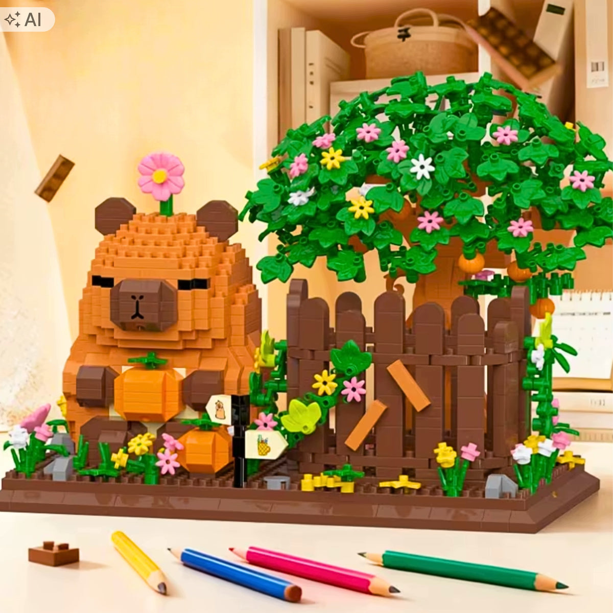 Building Blocks Capybara Building Set for Tools Figurine 1000 el. Packaging status original