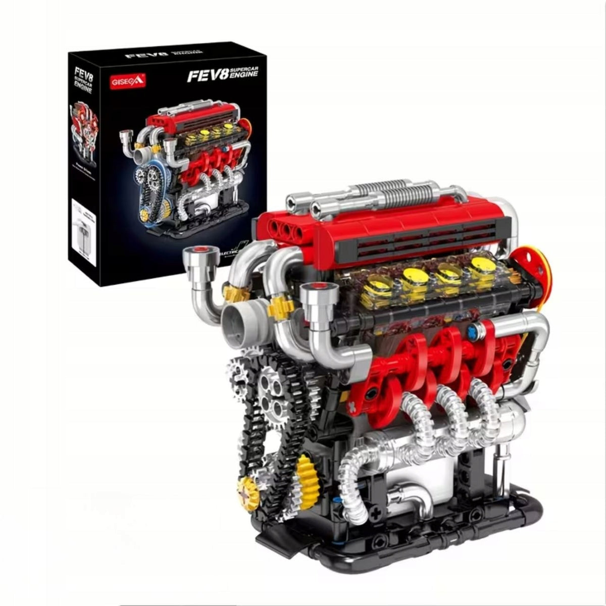 Building Blocks Model Engine V8 Folding DIY Mechanical Kit