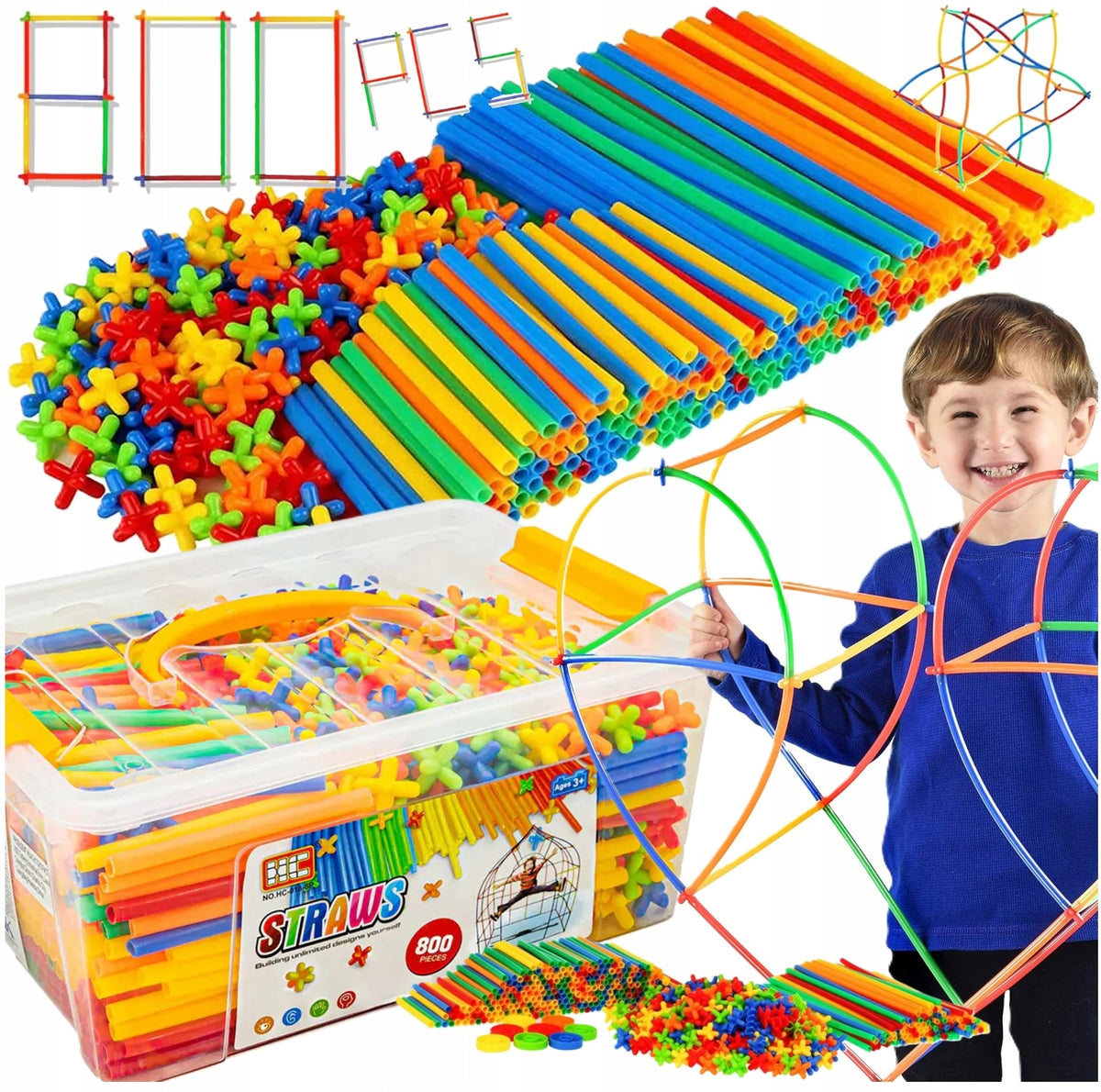 Building Blocks Straws Building Sticks Set XXL 800 elements