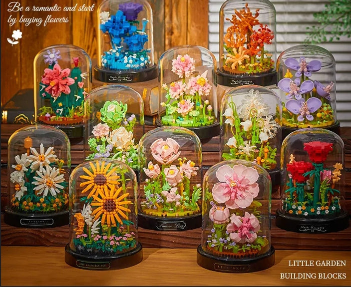 Building blocks creative flowers for children R Rose Elite For Gift Packaging status original