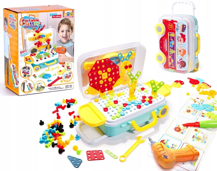 Building blocks in case Ikonka with screwdriver 258 el.