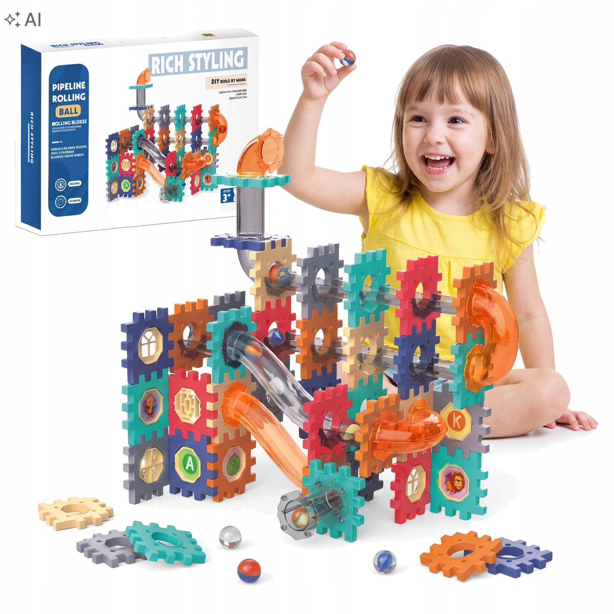 Building blocks wafers ball track Kulodrom 125 el educational puzzle