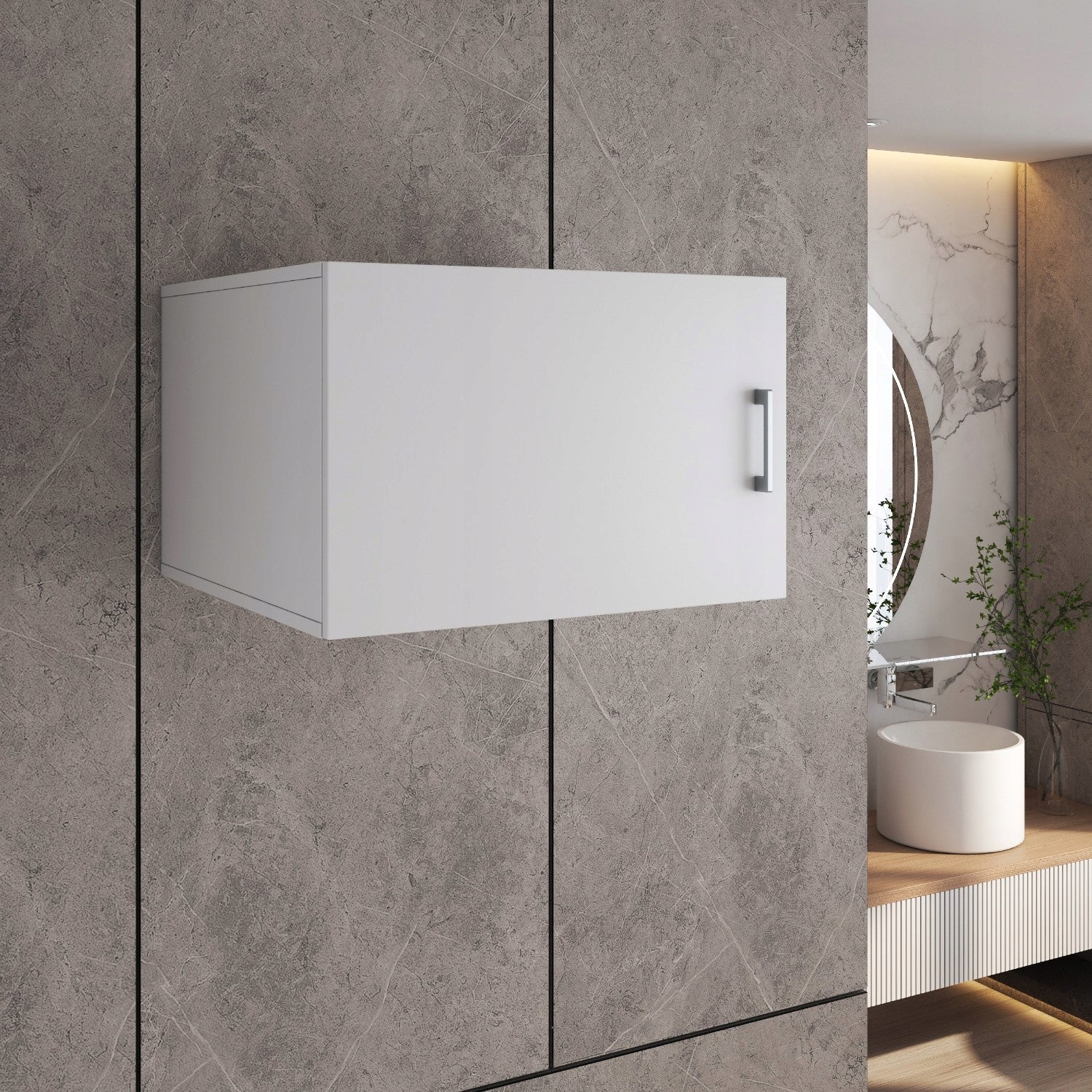Built-in extension AZA 1-door white HELVETIA Furniture height 43.8 cm