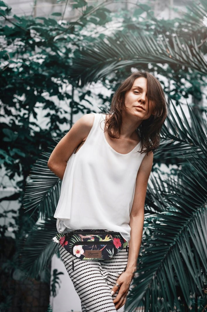 Bum Bag women's sachet roomy with flowers hip on sports belt ZAGATTO Packaging status original