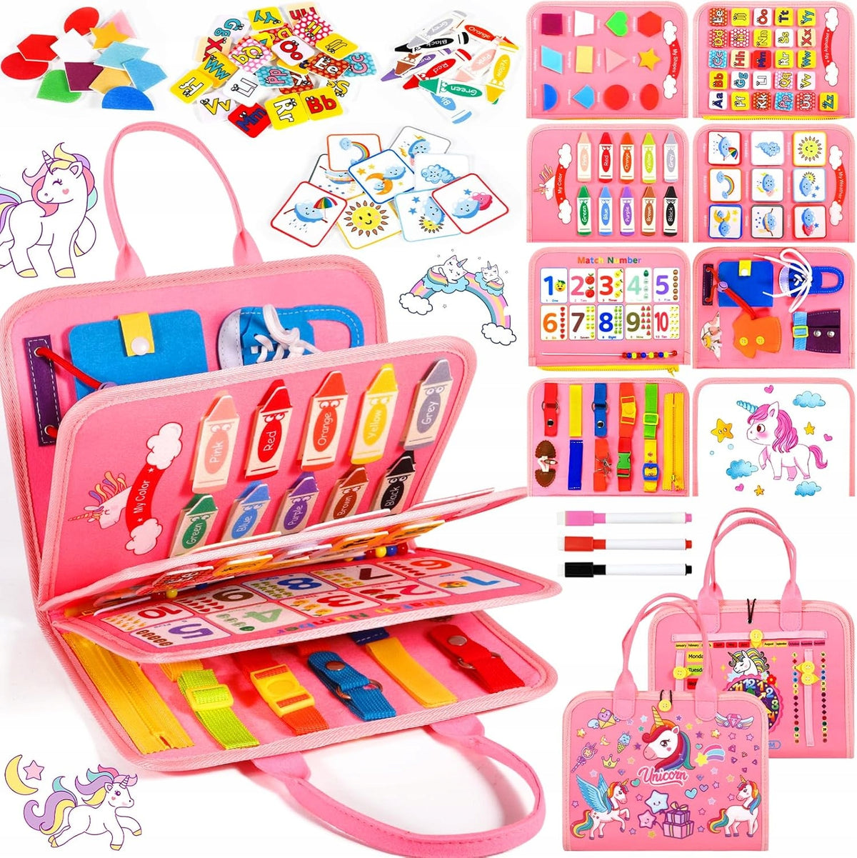 Busy Board Sensory Board Manipulative 5in1 Felt Book XXL