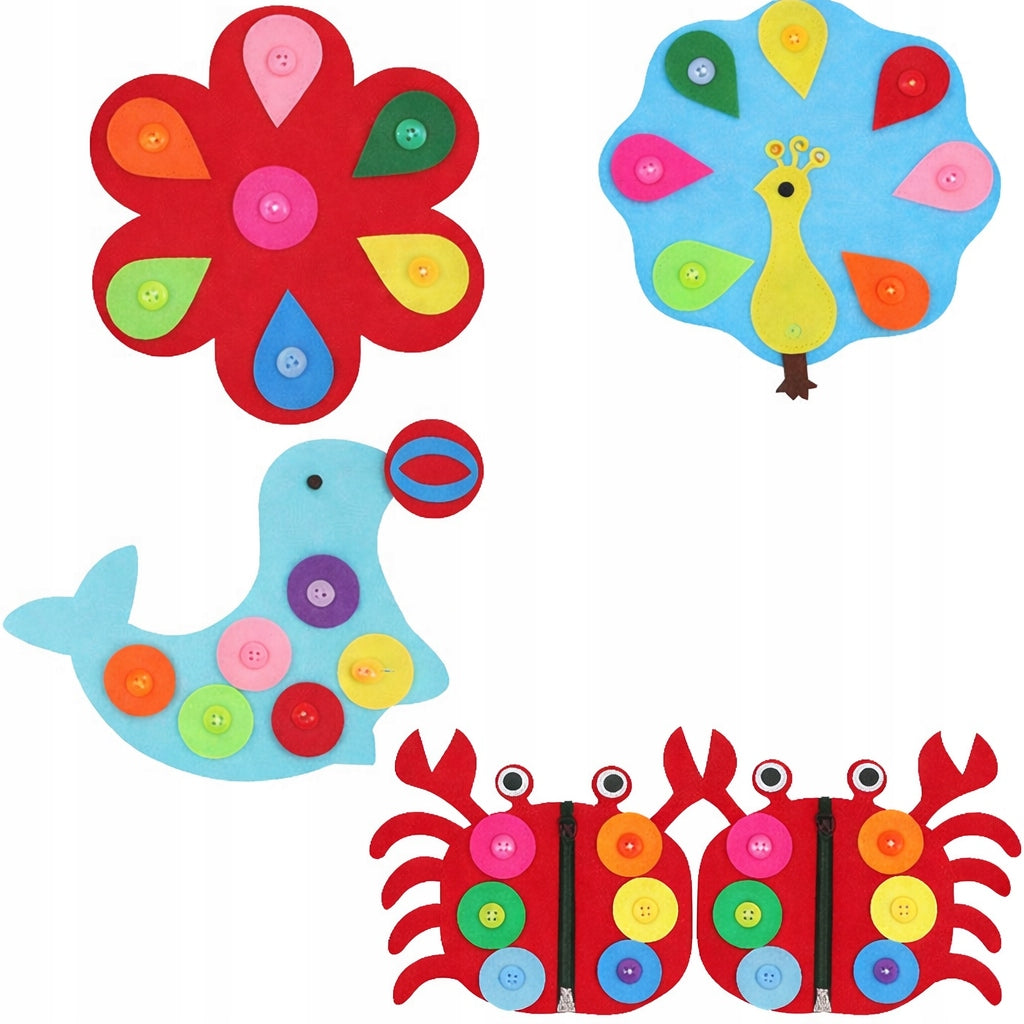 Button board 5 el. Sensory educational set for children 3+ motor skills Packaging status original