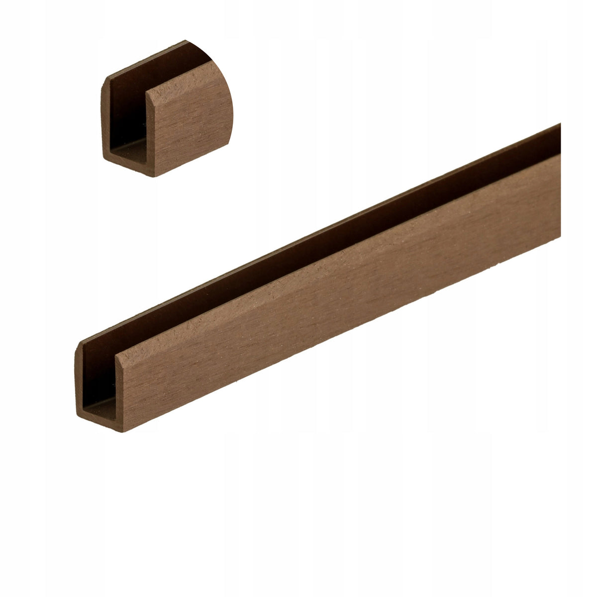 C-profile composite for fence fences frost-resistant 200 cm bronze