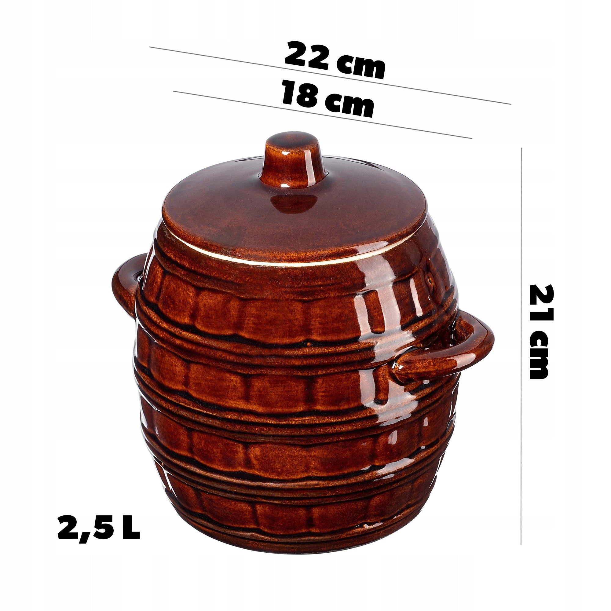 CABBAGE PICKLING BARREL FOR CUCUMBERS STONEWARE 2,5L POT LID TRADITIONAL Manufacturer code K8647