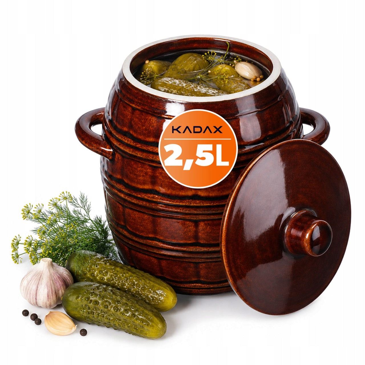 CABBAGE PICKLING BARREL FOR CUCUMBERS STONEWARE 2,5L POT LID TRADITIONAL