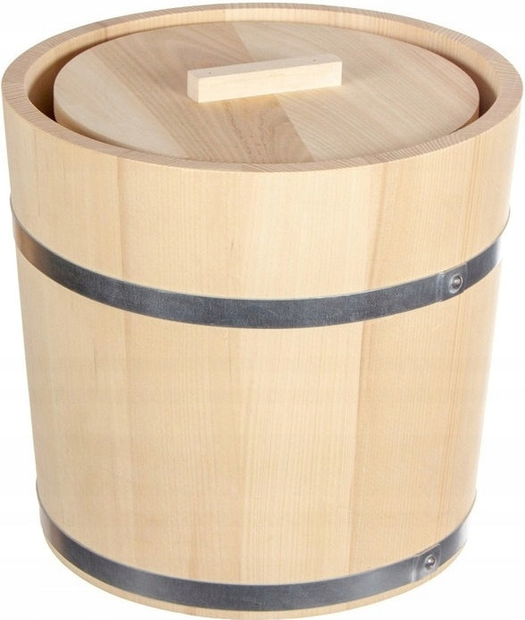 CABBAGE PICKLING BARREL WOODEN WITH LID POT 15L SOLID!!