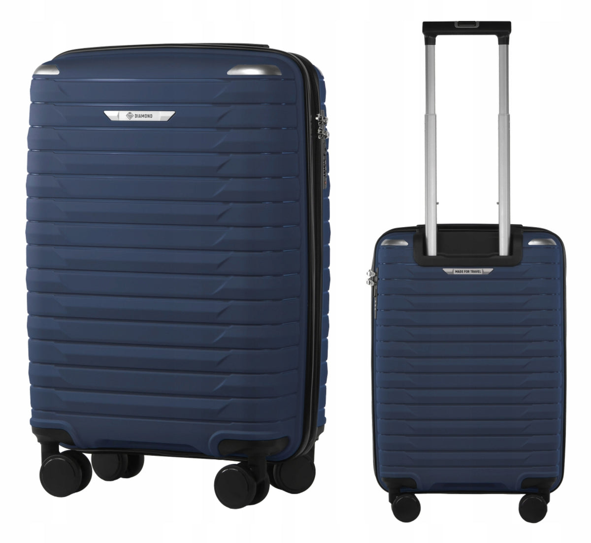 CABIN SUITCASE MADE OF POLYPROPYLENE LUGGAGE DIAMOND NAVY BLUE S 20" P420