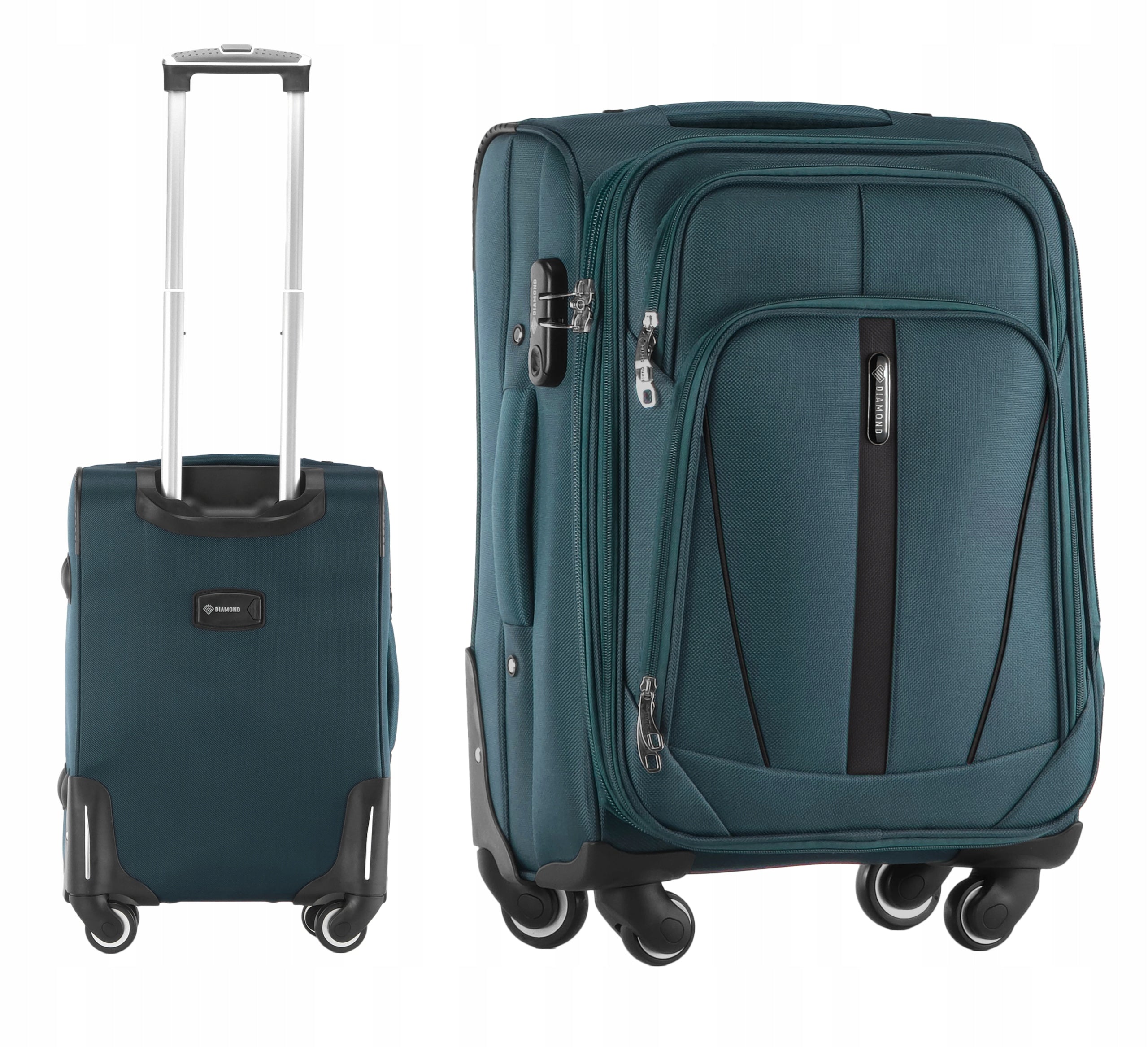 CABIN SUITCASE ON WHEELS TRAVEL LUGGAGE DIAMOND Soft S 20" Ruby C330 Brand DIAMOND
