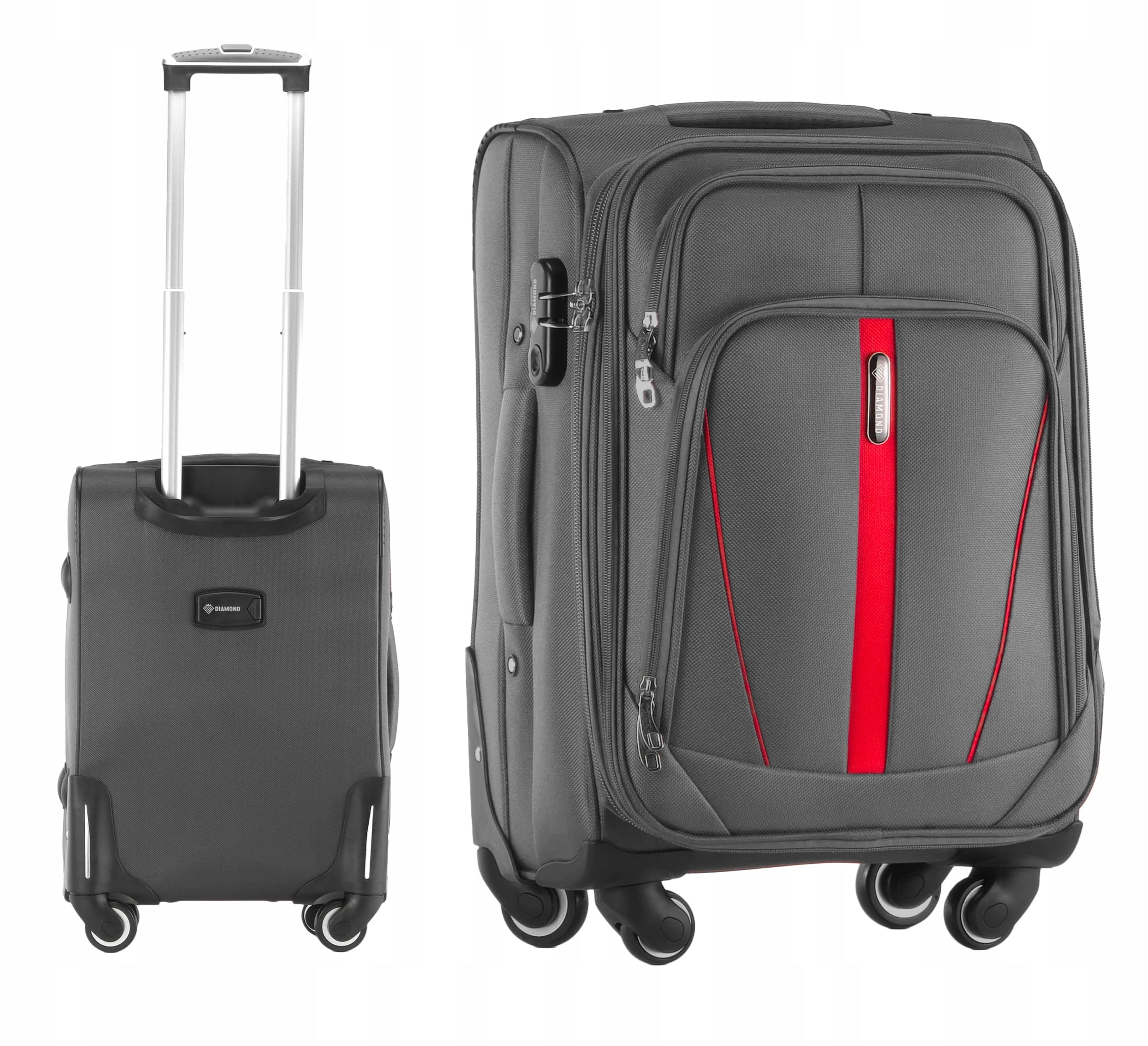 CABIN SUITCASE ON WHEELS TRAVEL LUGGAGE DIAMOND Soft S 20" Ruby C330 Model RUBY
