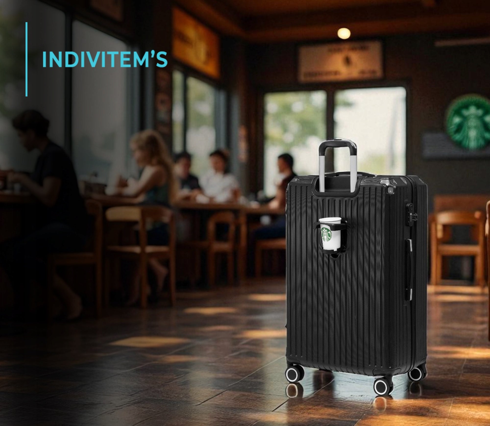 CABIN SUITCASE SMALL TRAVEL ON WHEELS LUGGAGE ABS HARD BAG STRONG M Depth (shorter edge) 21 cm