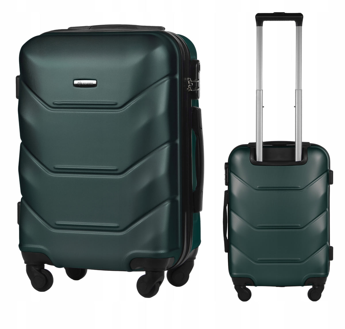 CABIN SUITCASE WITH WHEELS TRAVEL LUGGAGE DIAMOND GREEN S 20" A227 ABS