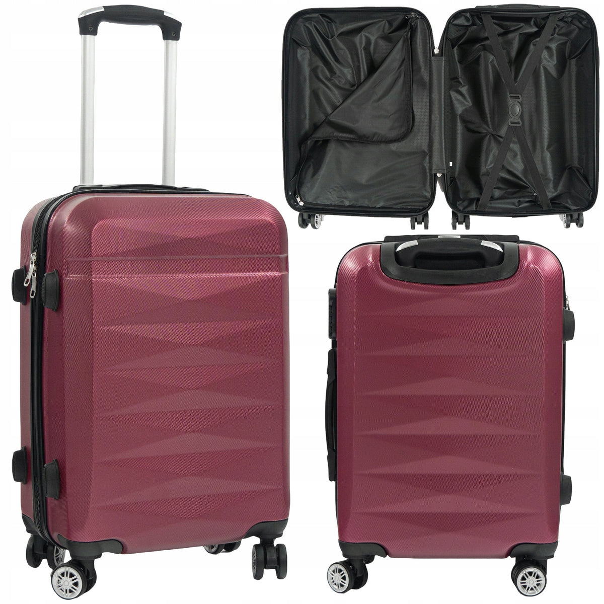 CABIN TRAVEL SUITCASE ON WHEELS 34 L ABS CARRY-ON LUGGAGE FOR AIRCRAFT