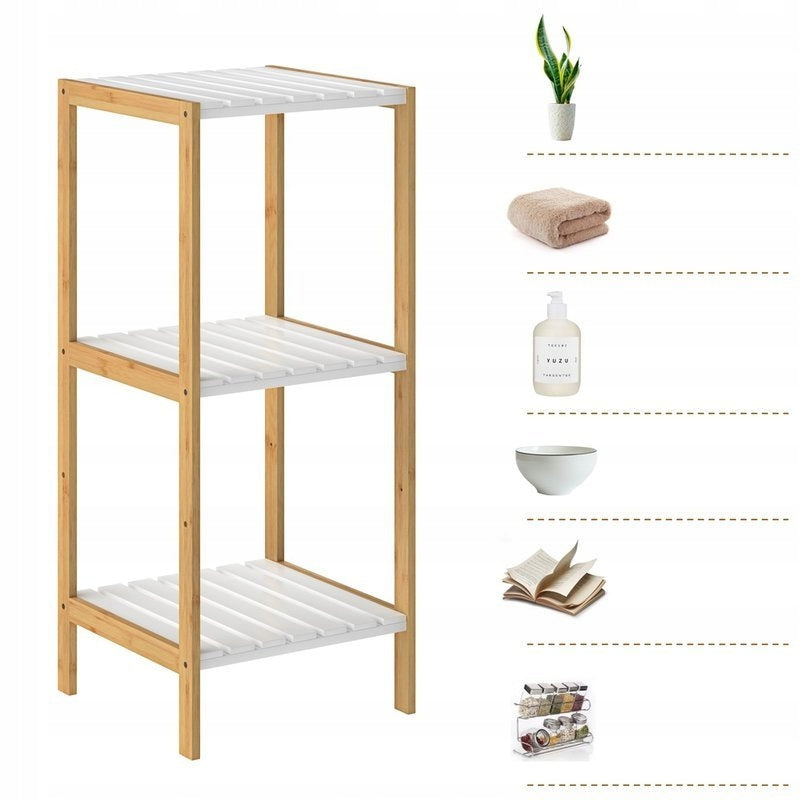 CABINET BATHROOM BAMBOO HALLWAY 3 SHELVES WHITE Manufacturer code 107919