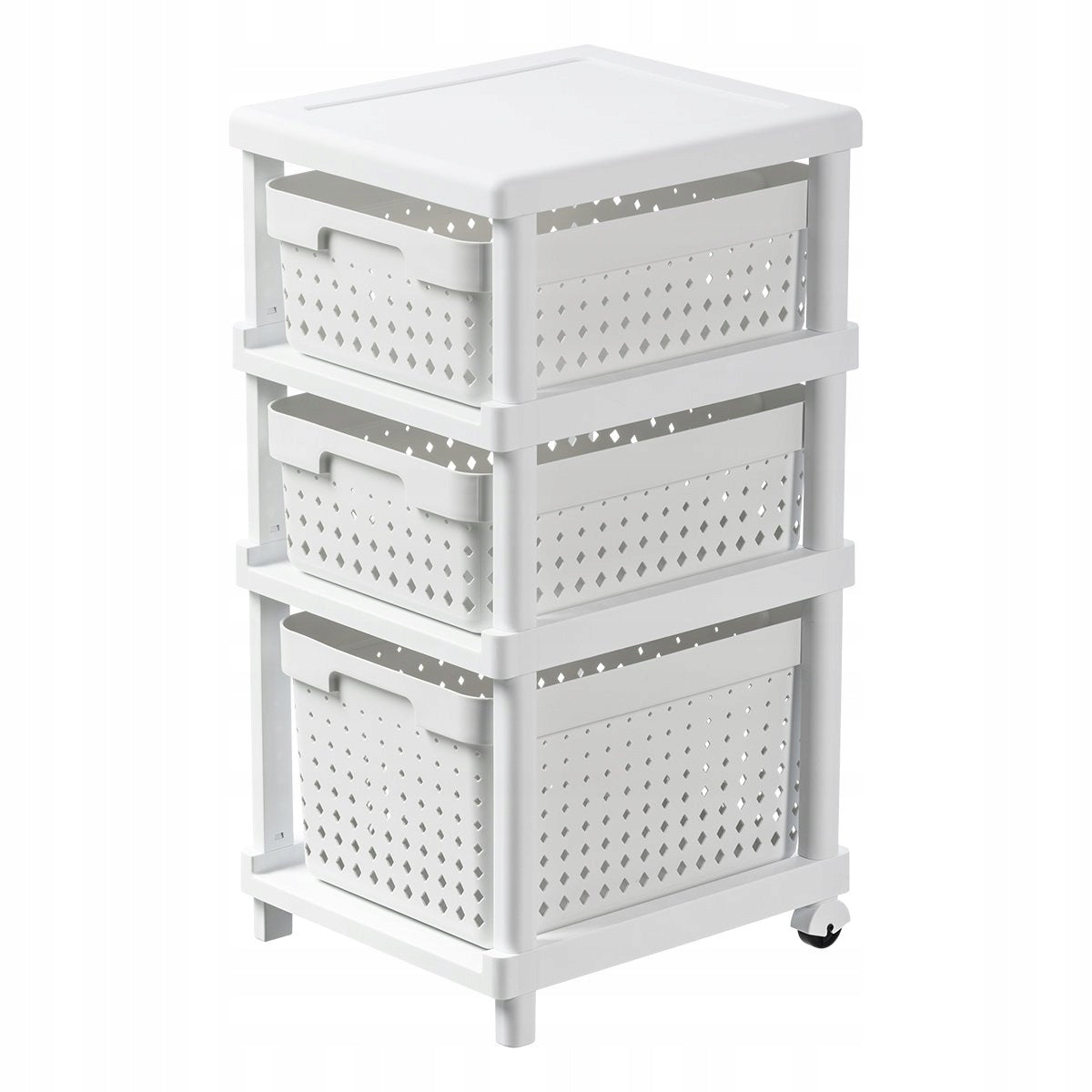 CABINET RACK FOR BATHROOM KITCHEN CHEST OF DRAWERS WITH BASKETS MOBILE WITH WHEELS