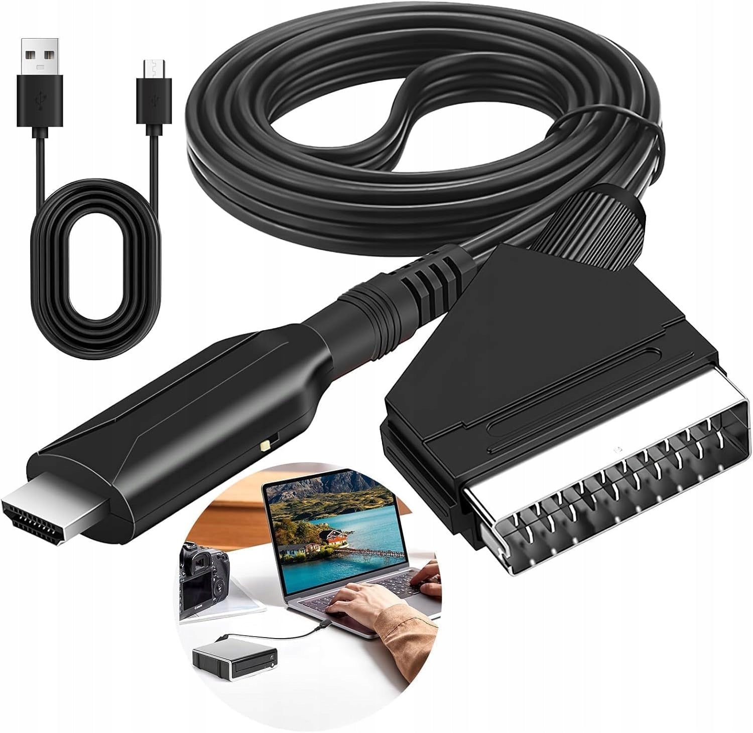 CABLE ADAPTER CONVERTER FROM HDMI TO SCART 1080P ADAPTER TV