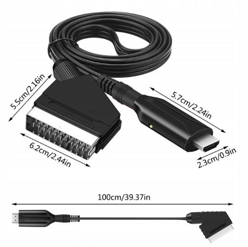 CABLE ADAPTER CONVERTER with EURO HDMI to SCART 1080p ADAPTER TV Brand HETRFLY