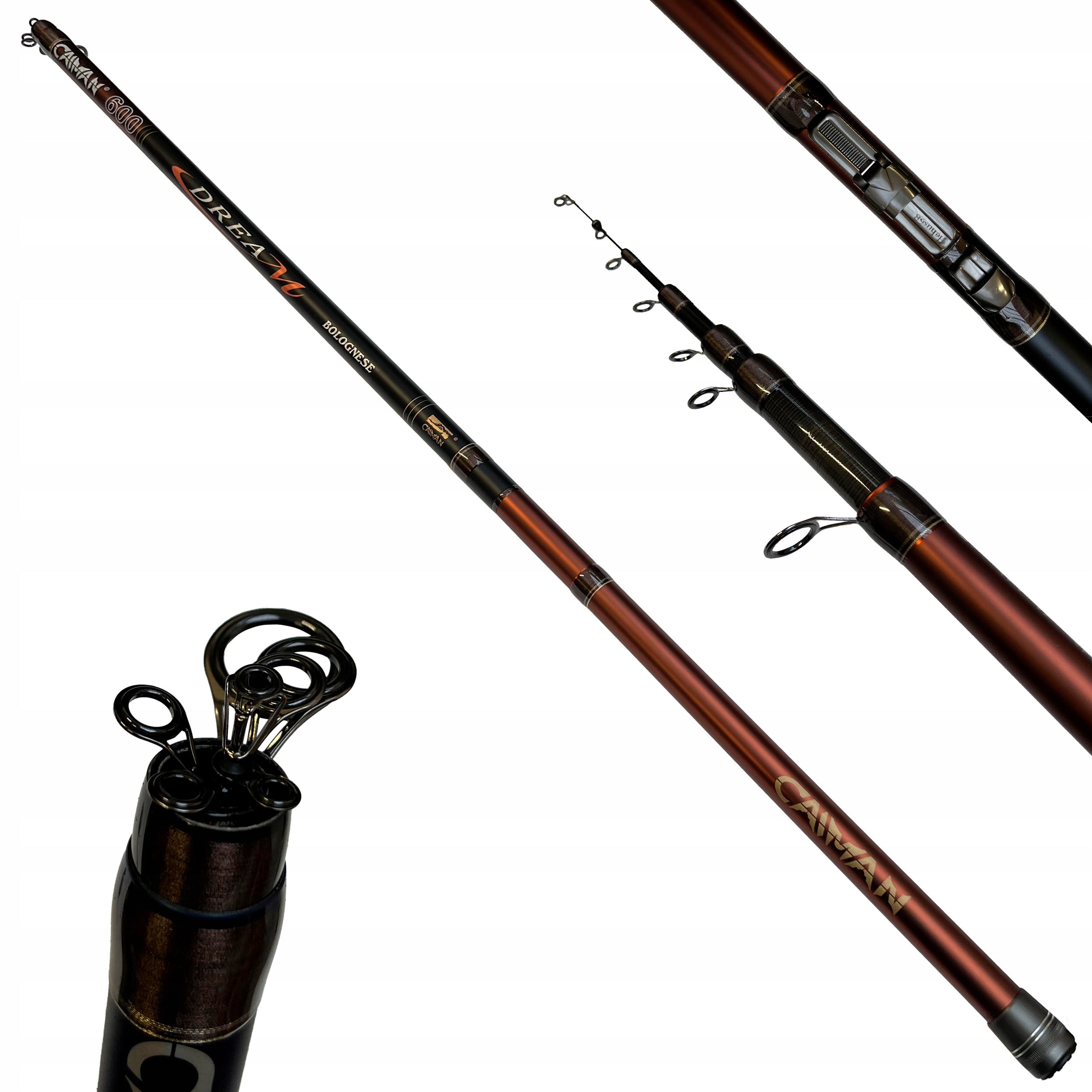 CAIMAN DREAM BOLOGNESE 6m 10-30g - Stylish Carbon Telescopic Fishing Rod + Fishing Line