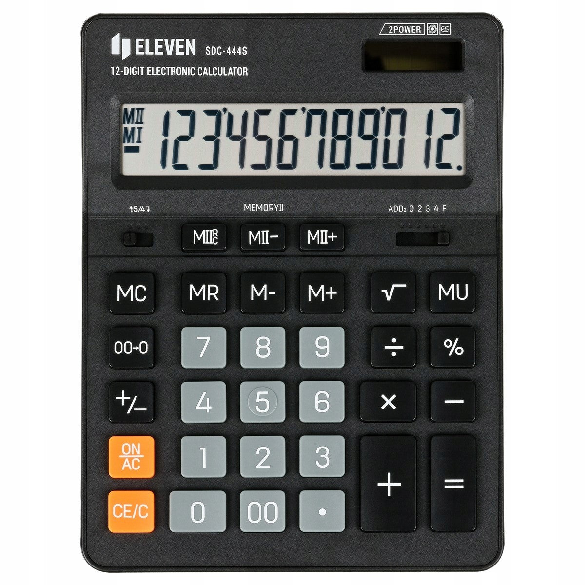 CALCULATOR 12 POSITION ELEVEN SDC-444S BLACK