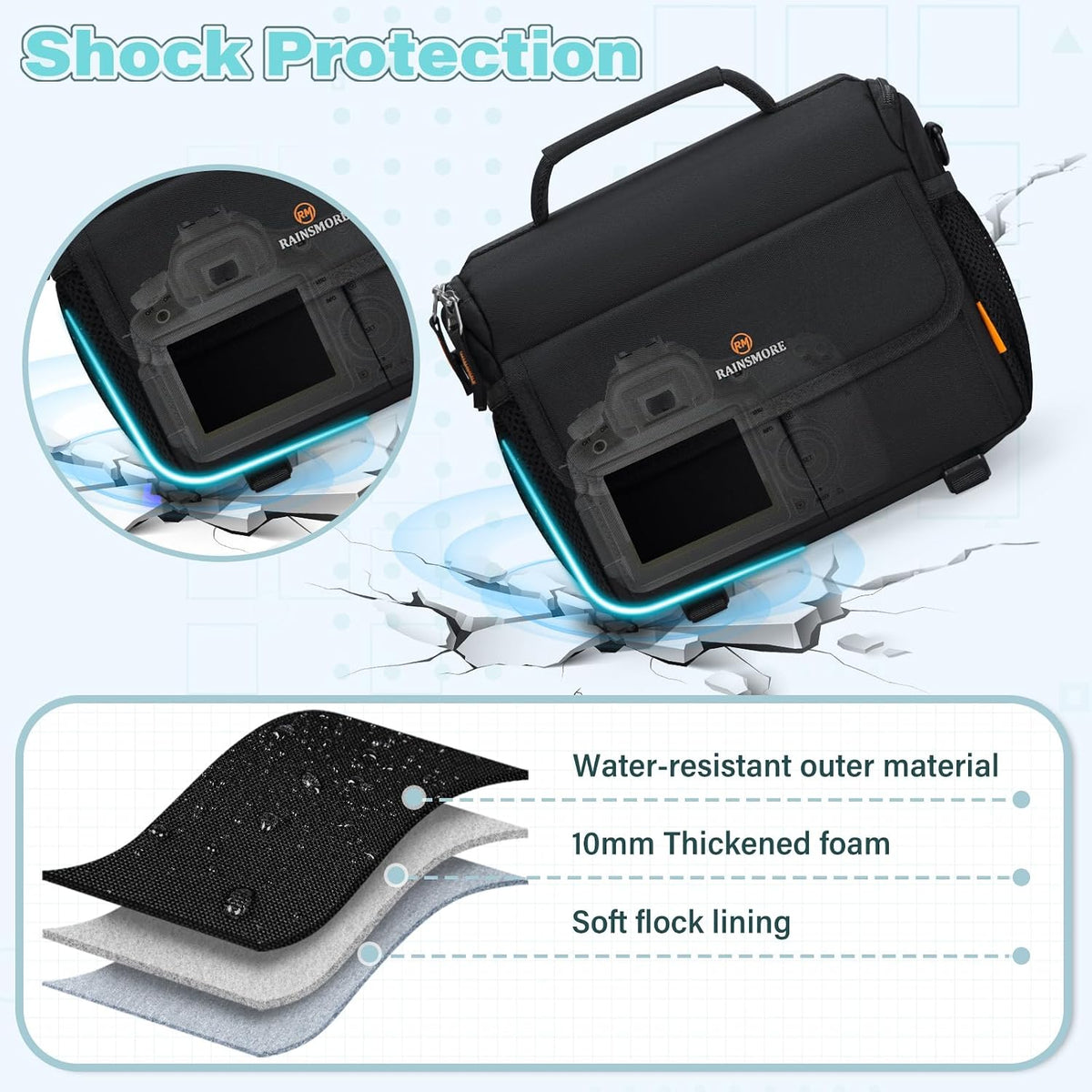 CAMERA BAG 26X15X20CM WATERPROOF CASE Brand no brand