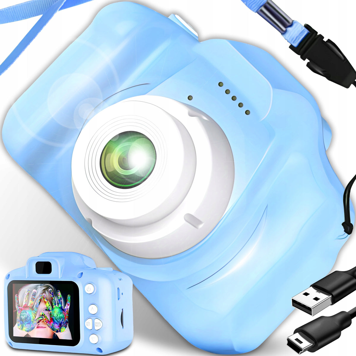 CAMERA DIGITAL CAMERA FOR KIDS FULL HD 1080p 1440p 3 MPX GAMES LANYARD SET Packaging status original
