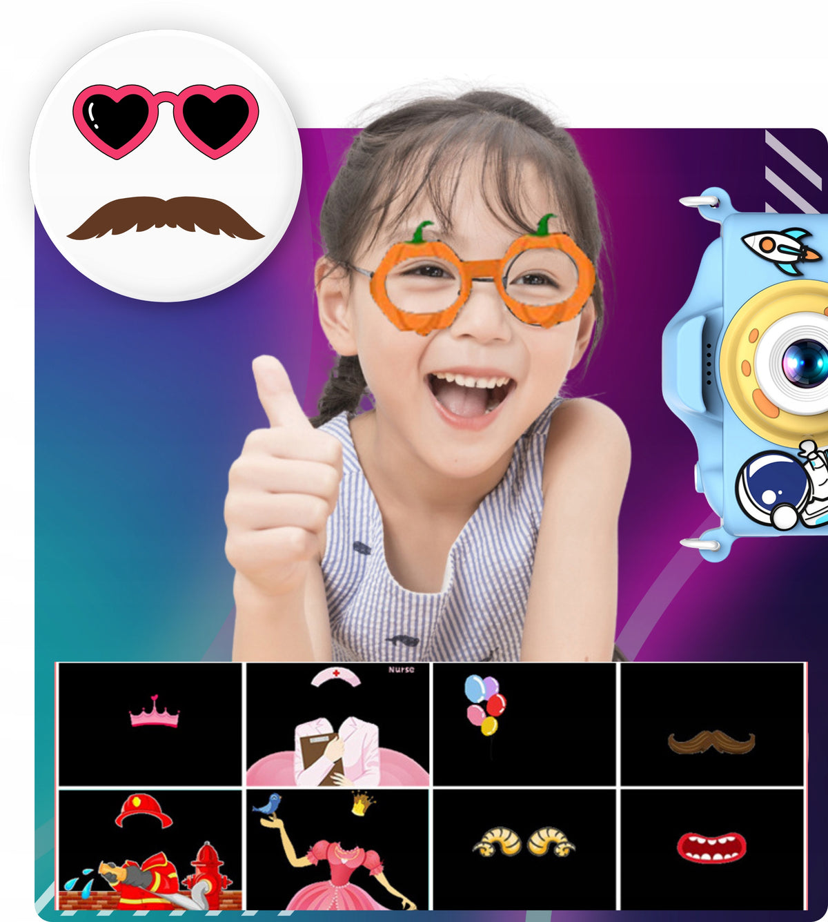 CAMERA FOR CHILDREN DIGITAL PHOTOGRAPHIC WITH GAMES 32 GB memory card Manufacturer code PREZENT DLA DZIECKA NA MIKOŁAJA URODZINY FOTO