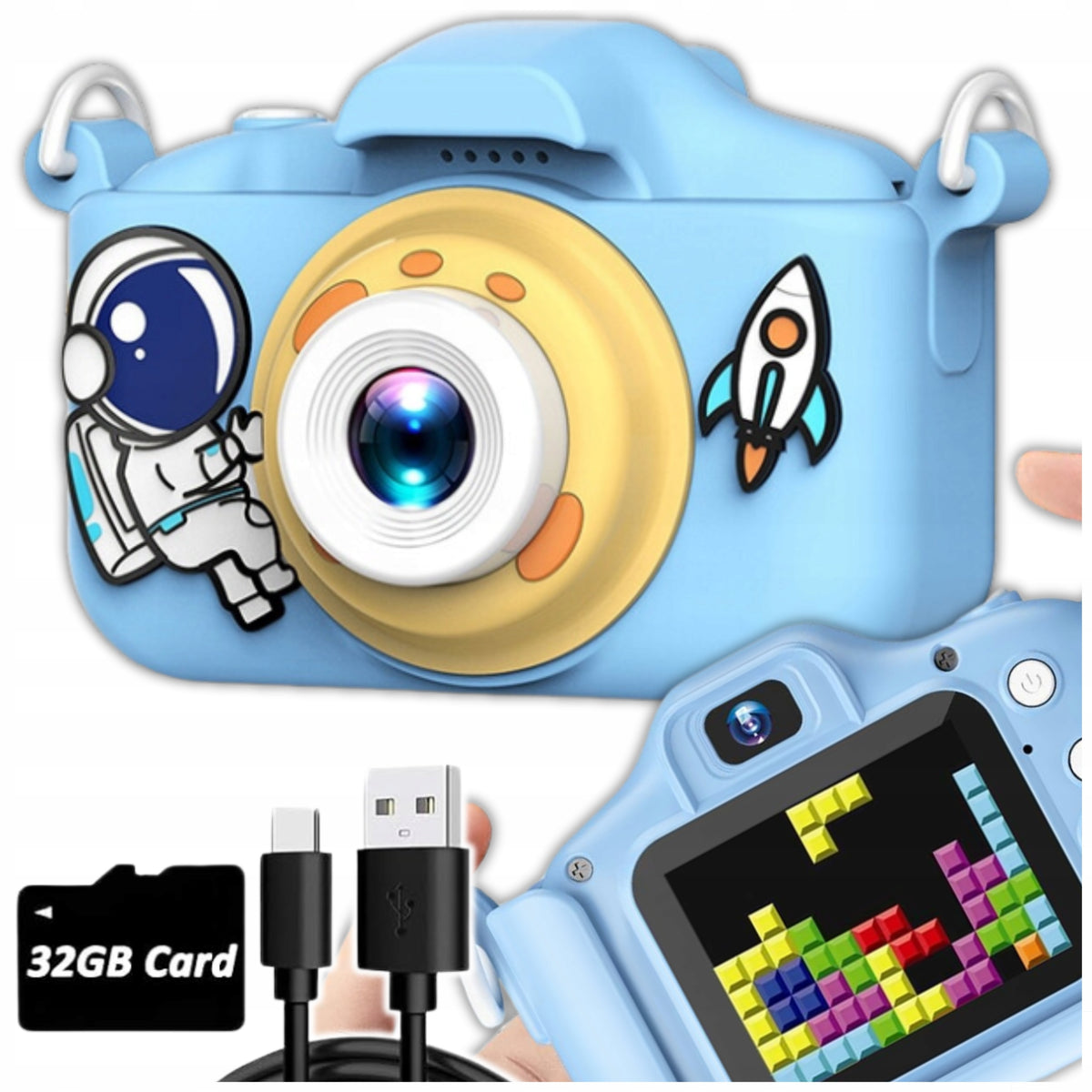 CAMERA FOR CHILDREN DIGITAL PHOTOGRAPHIC WITH GAMES 32 GB memory card