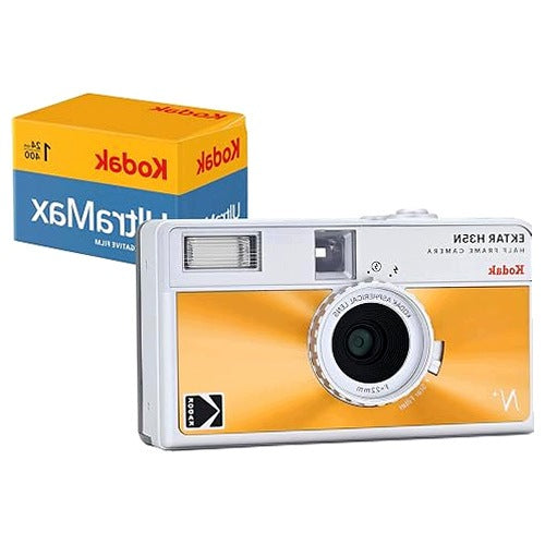 CAMERA KODAK EKTAR H35N HALF FRAME ORANGE FILM 24 PHOTOS