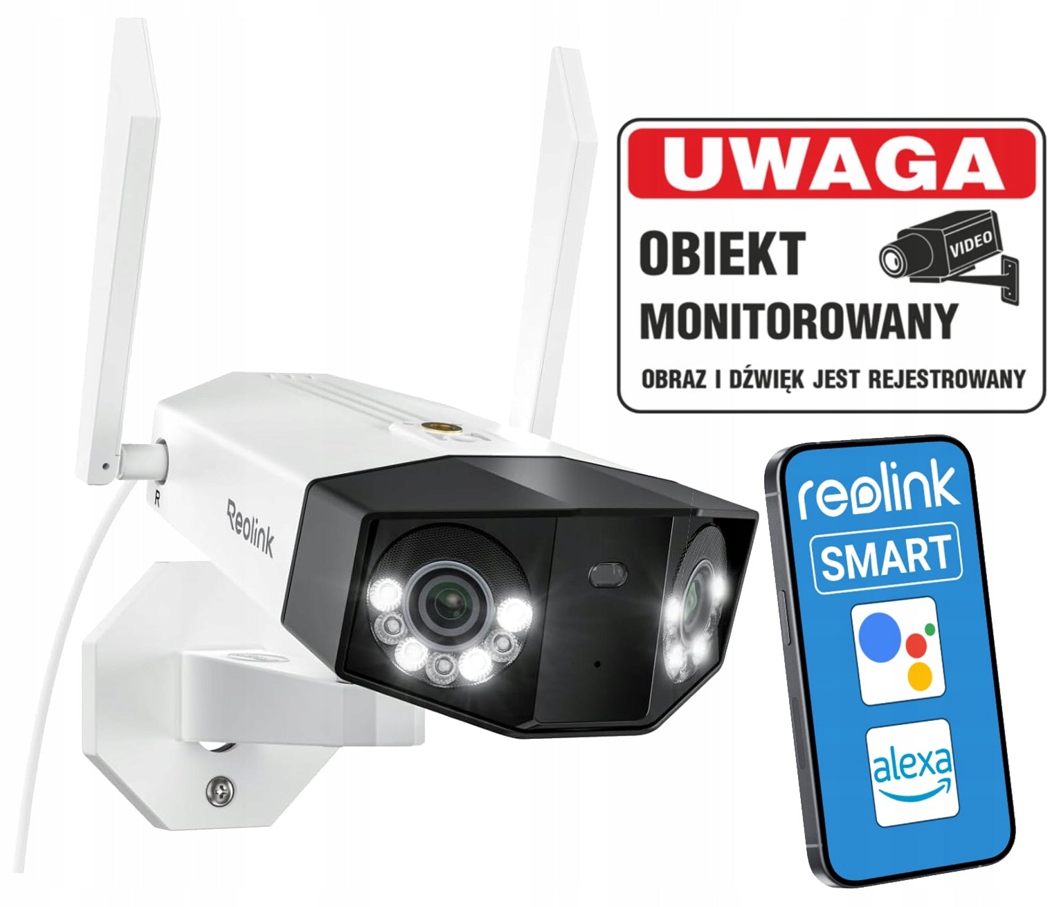 CAMERA REOLINK DUO2 WIFI W730 180ST 8MP 4K+ IR AI NIGHT MODE COLOR +BOARD