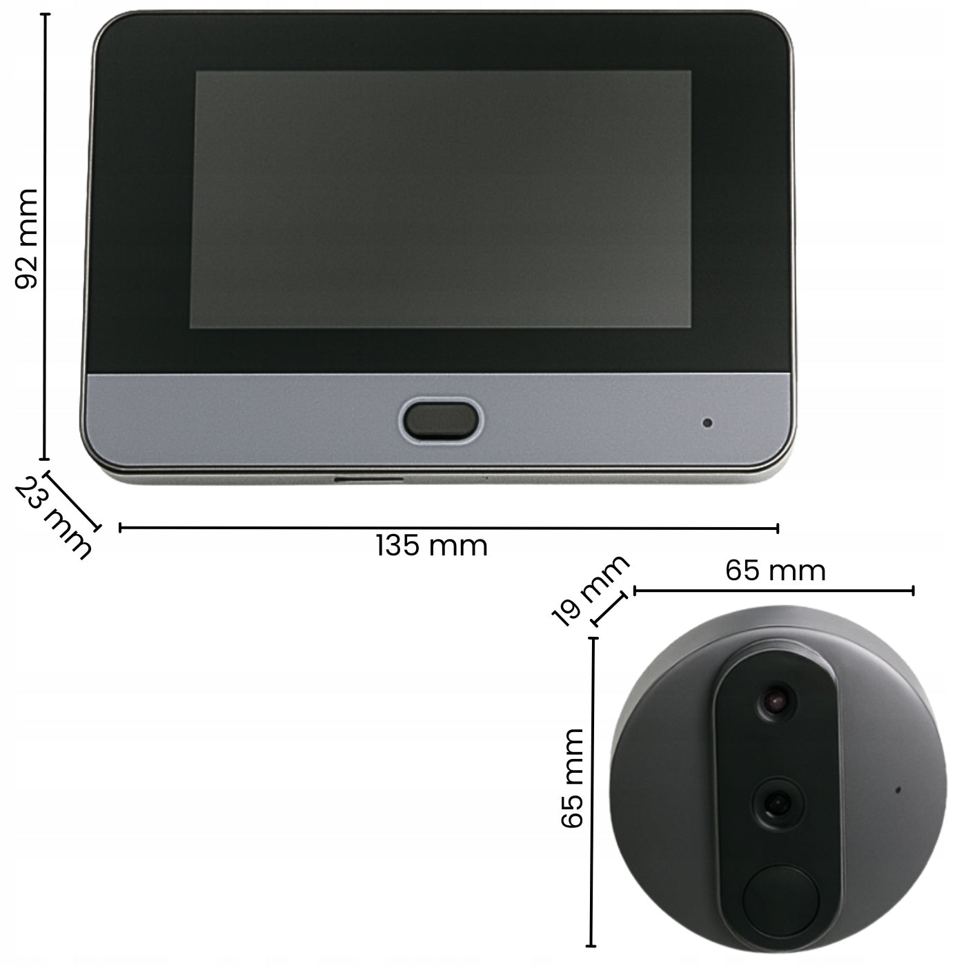 CAMERA VIEWFINDER FOR DOOR ELECTRONIC WIFI JUDAS WITH TUYA RECORDING FUNCTION Manufacturer code Wizjer elektroniczny judasz JDS1