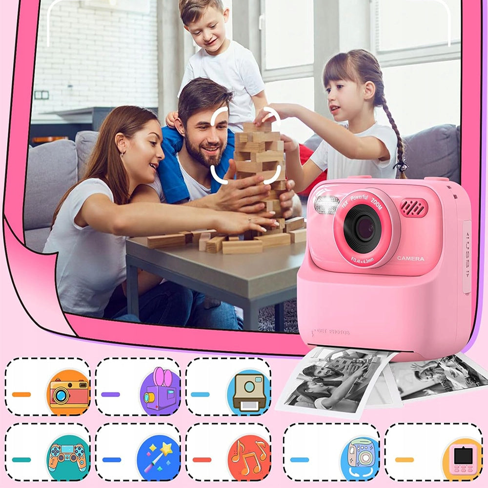 CAMERA WITH INSTANT 32G PRINTING AND MP3 PLAYER IN PINK Manufacturer code Aparat Drukujący Dziecięcy Różowy GALAXIA