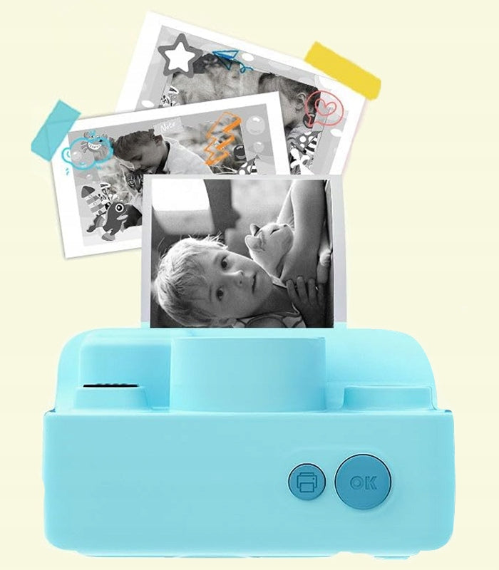 CAMERA WITH PRINTER BLUE VIDEO GAME PRINTING 3 ROLLS USB Packaging status original