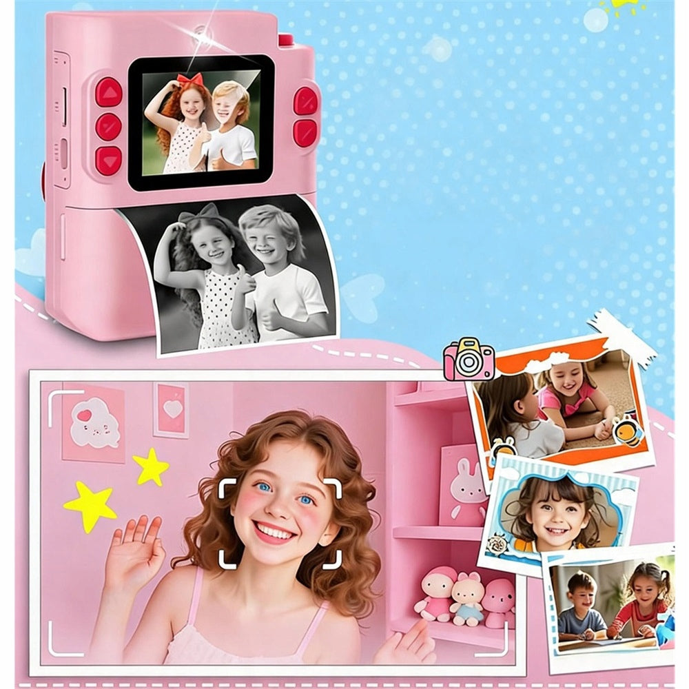 CAMERA WITH THERMAL PRINTER 2" SCREEN 1080P 1300MAH PINK Packaging status original
