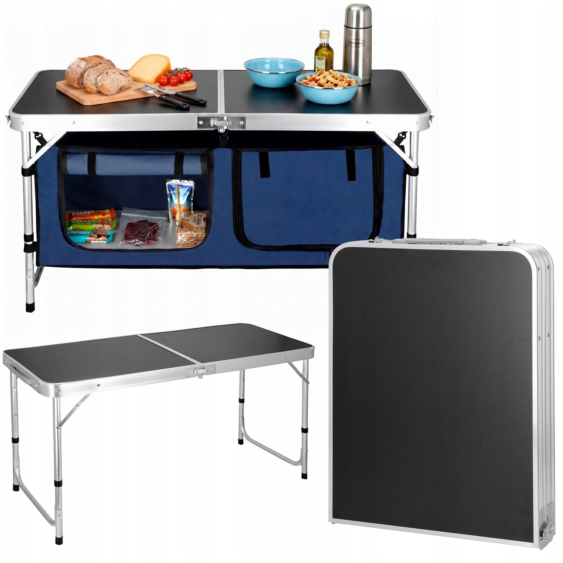 CAMPING FOLDING TABLE WITH BAG 120x47x55cm ALUMINUM LIGHTWEIGHT
