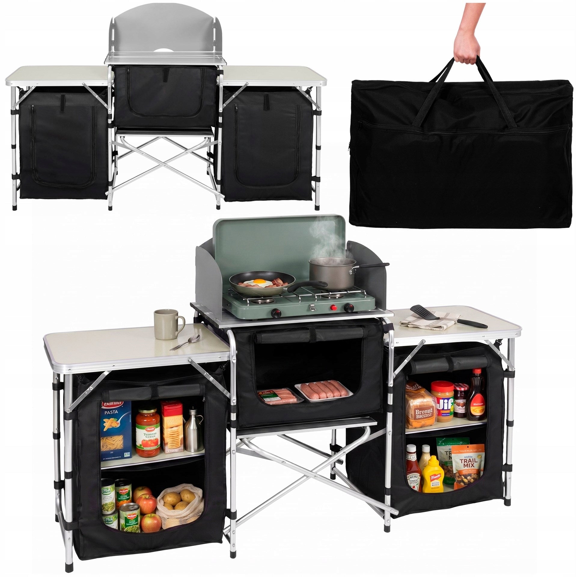 CAMPING KITCHEN TOURIST FOLDING SUITCASE TABLE FOR CAMPING CABINET