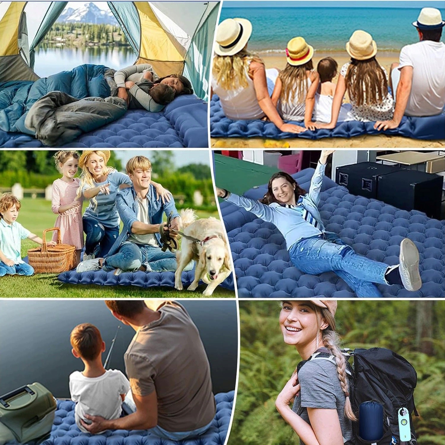CAMPING MAT TWO-PERSON SELF-INFLATING 200X130X8 CM FOR SLEEPING LIGHT Manufacturer code fdhfhgfj57567