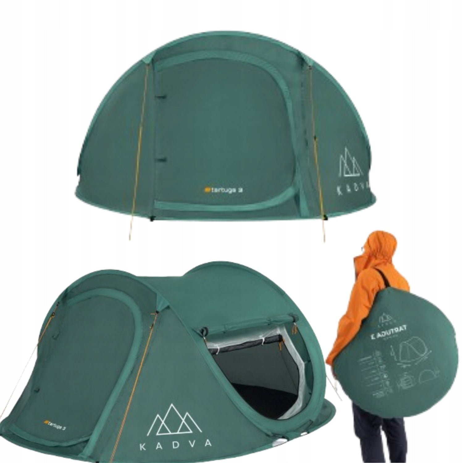CAMPING TENT 3-PERSON GARDEN TOURIST ZILEONY 3PERSON