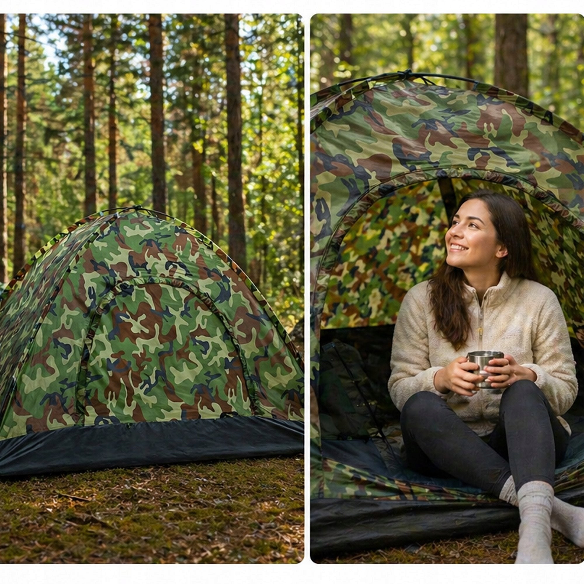 CAMPING TENT CAMO MOSQUITO NET 4 PERSON IGLO HANDY Waterproofness 2000 mm