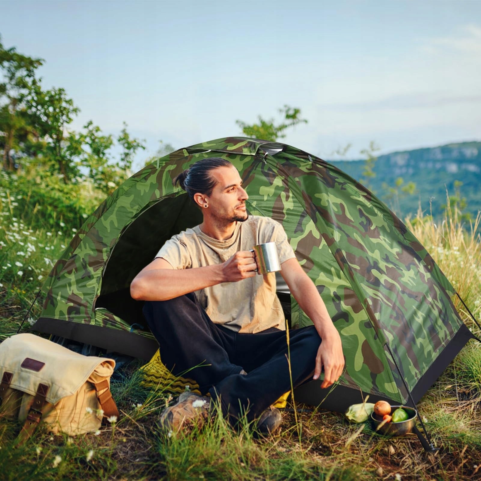 CAMPING TENT FOR 2 PEOPLE WINDPROOF LIGHTWEIGHT SELF-FOLDING TENT Brand no brand