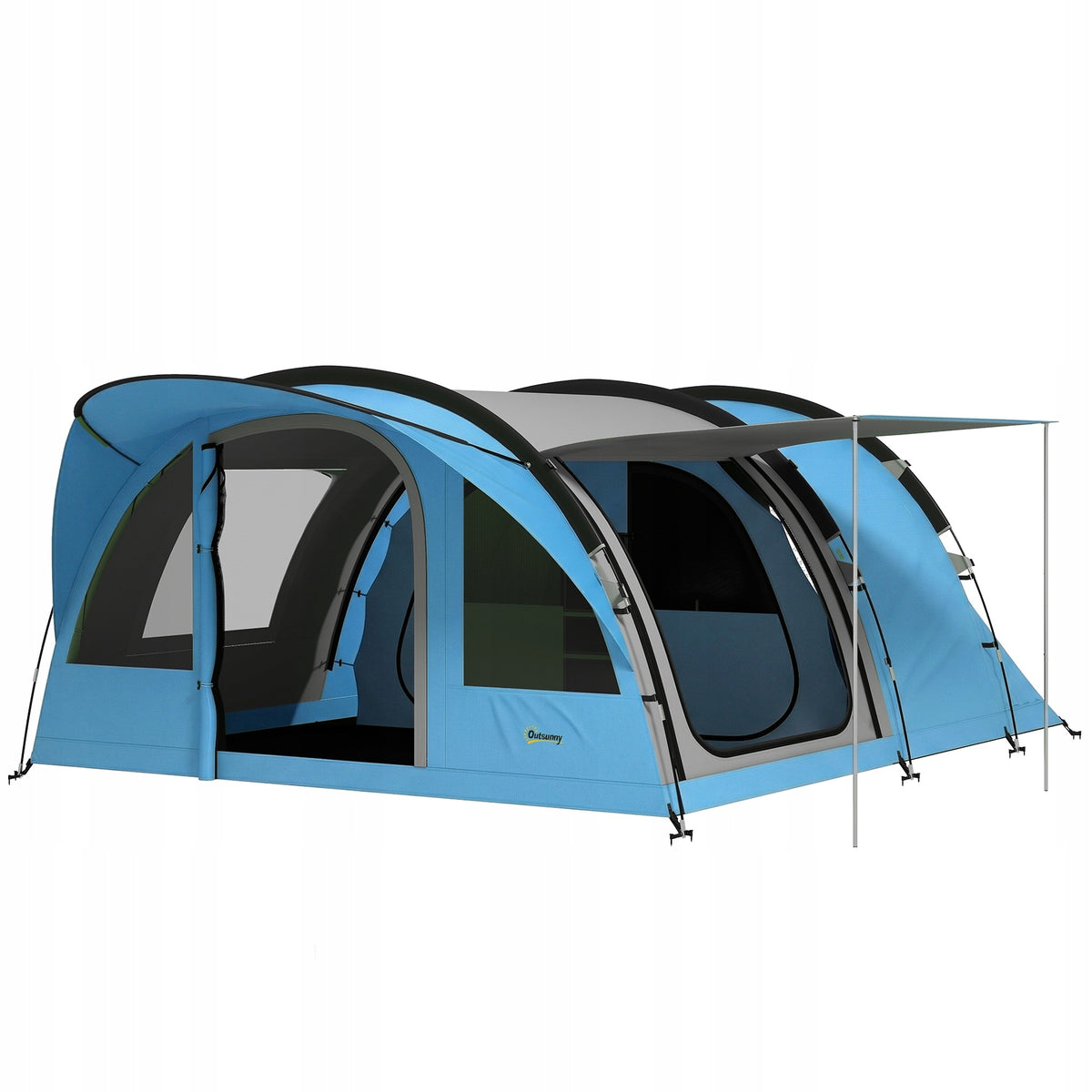CAMPING TENT FOR 4 PEOPLE WITH DOORS AND WINDOWS 45.6×3.7×2M