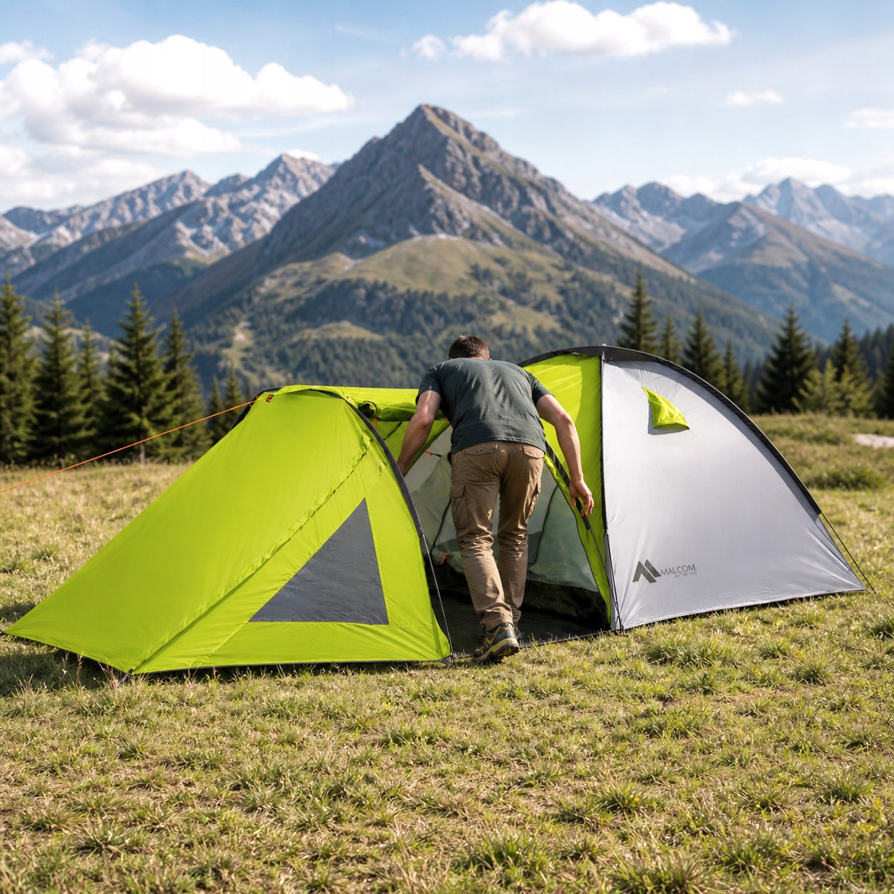 CAMPING TENT LARGE 4-PERSON IGLO 215x460cm WITH VESTIBULE Brand Maverick