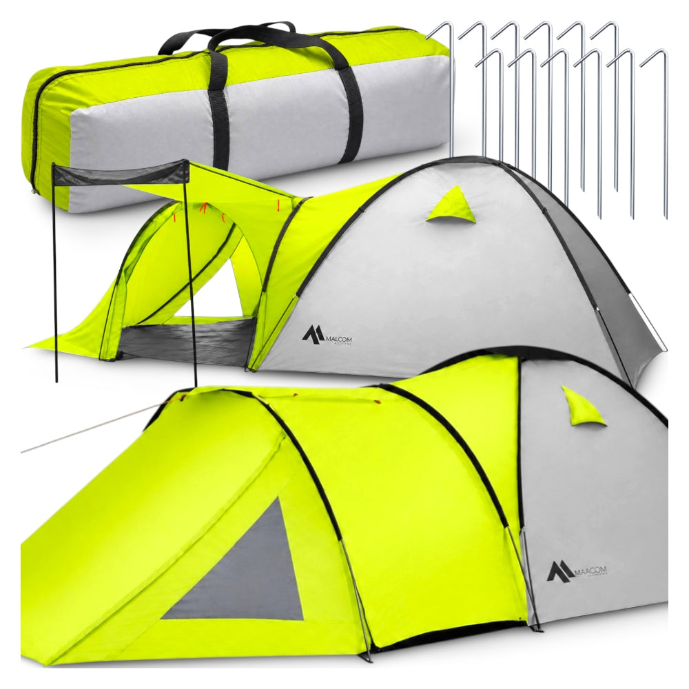 CAMPING TENT LARGE 4-PERSON IGLO 215x460cm WITH VESTIBULE