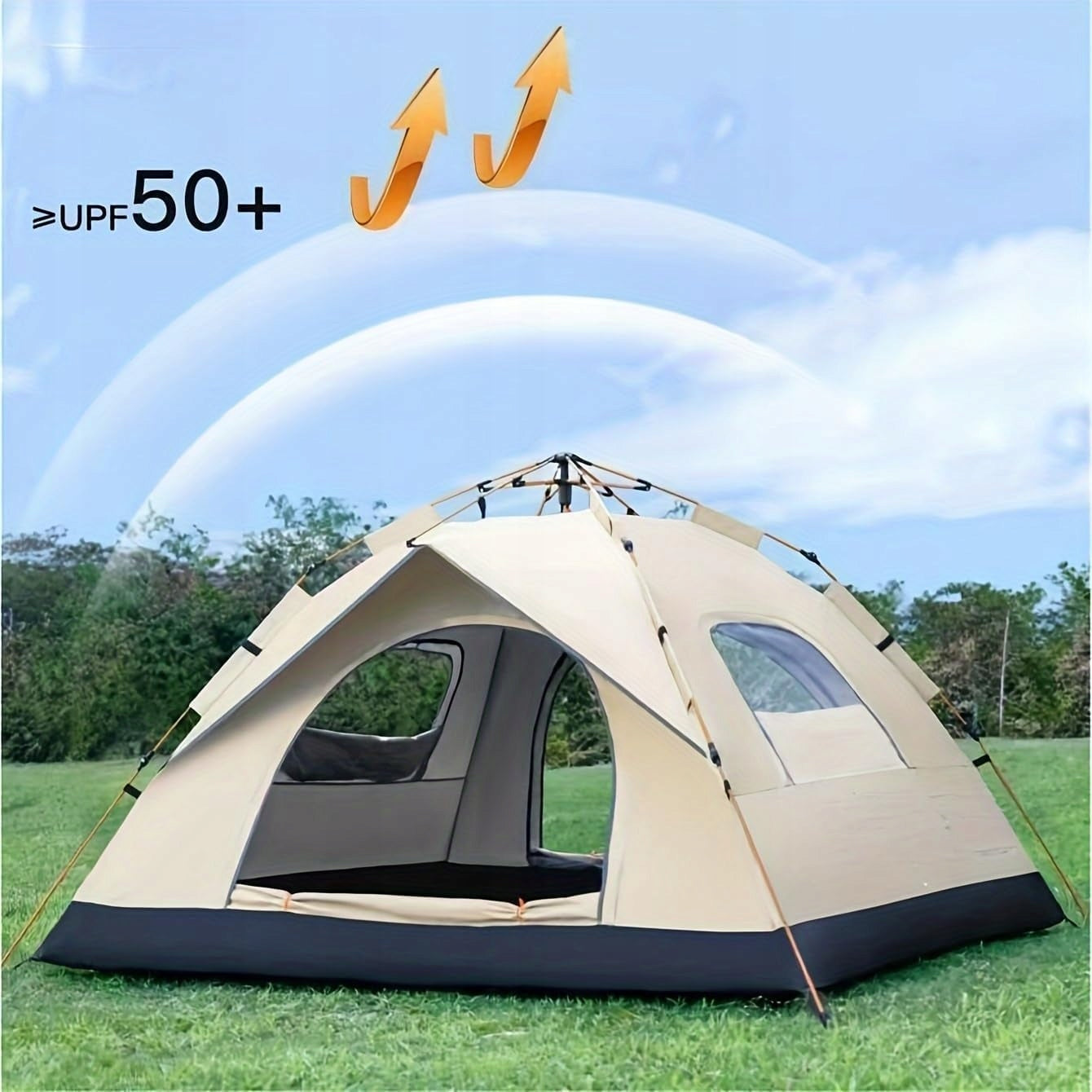 CAMPING TENT SELF-FOLDING TOURIST 2 PERSON BEIGE EAN (GTIN) 5904119639326