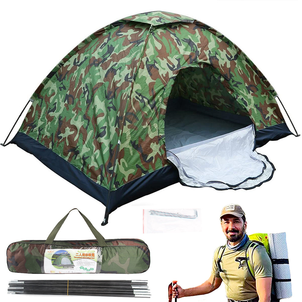 CAMPING TENT TOURIST 2 PERSON OXFORD WATERPROOF CAMO 200X150CM