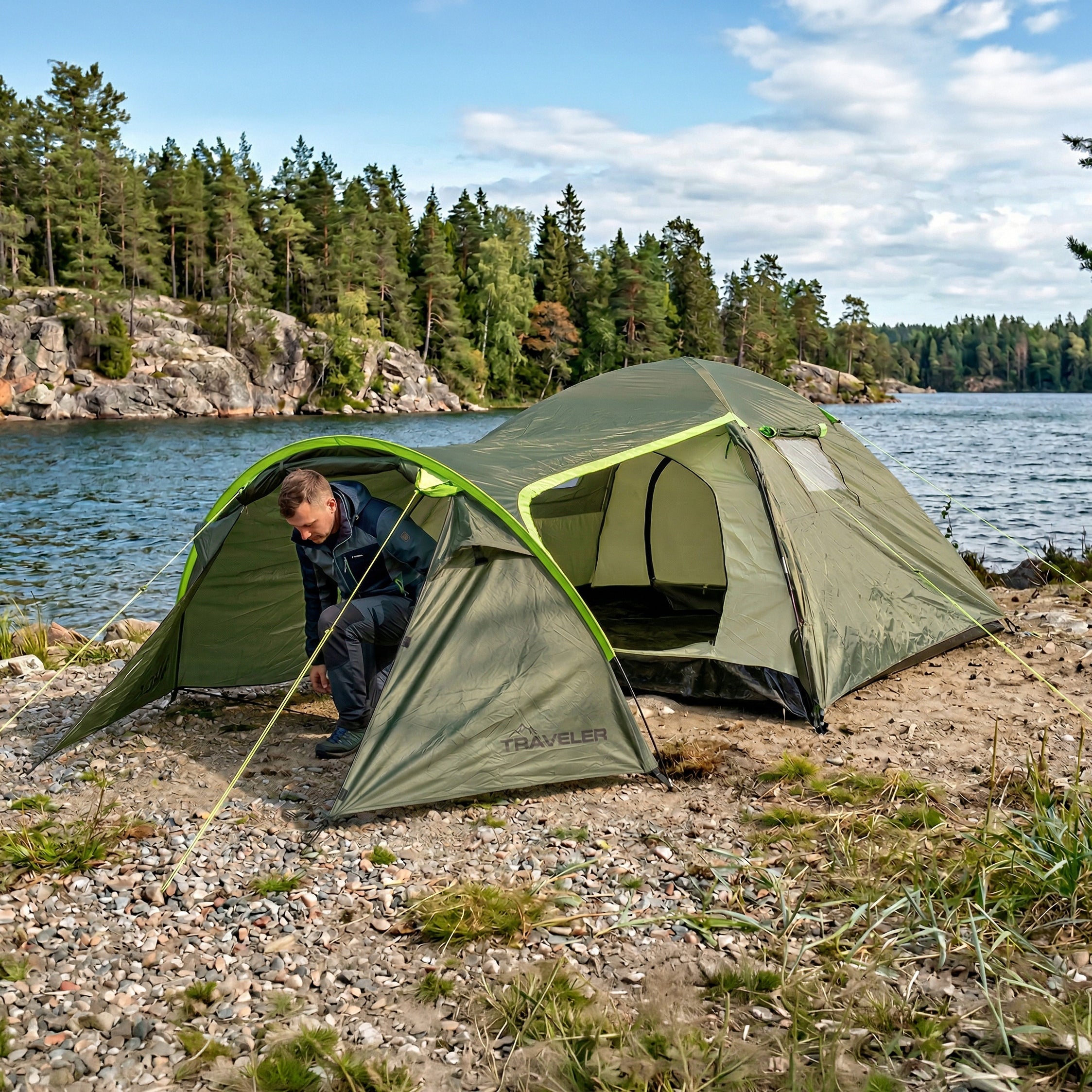 CAMPING TENT TOURIST 3 PERSON WATERPROOF LARGE VESTIBULE VAYOX Kind travel